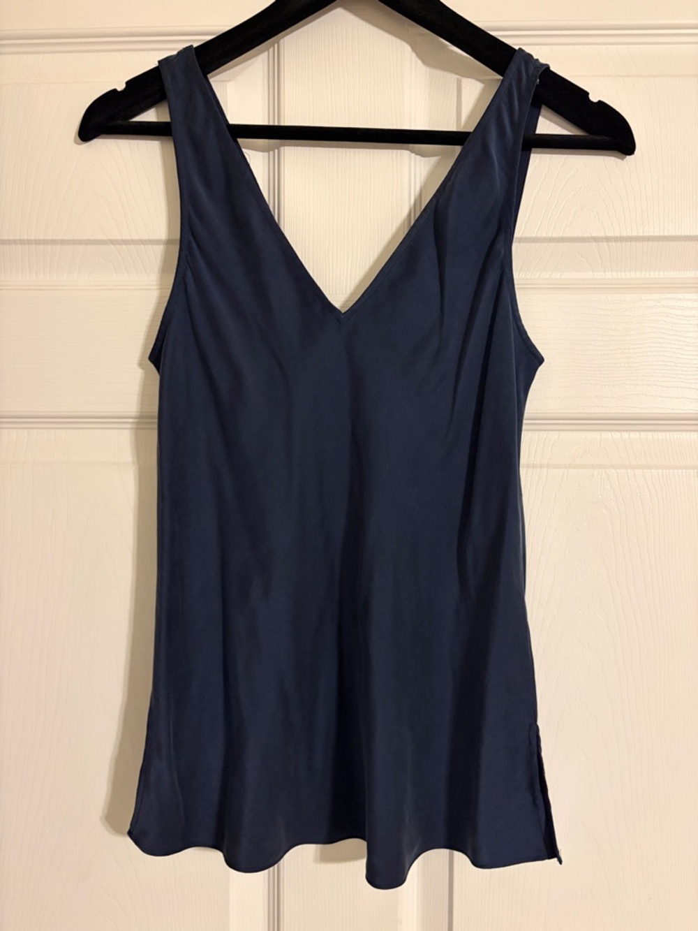 J.Crew Washed Silk V-Neck Tank - Peacock Blue - Size 4